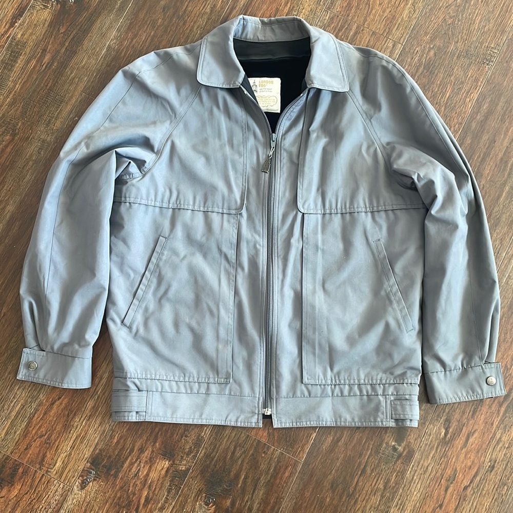 Vintage London Fog Gray‎ Harrington Jacket Men’s Size 40 Reg WITH Insert Lining